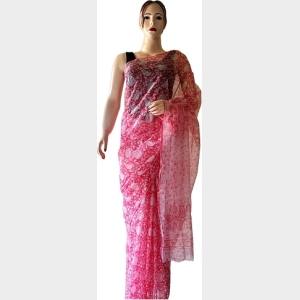 Mithila Pattern Red & White Cotton Saree